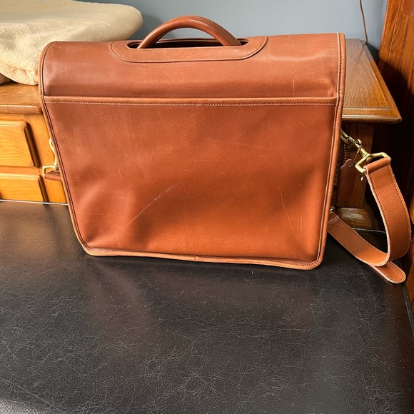 Coach VTG Lexington Briefcase w Strap Brown Weather Resistant Cowhide Leather - Picture 4 of 4